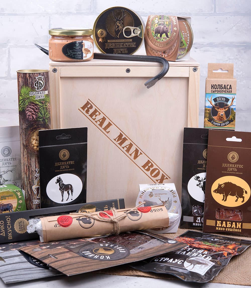 Подарочный ящик с ломом 'Real man box - Дичь - XL'